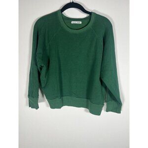 Reformation green boxy relaxed crewneck sweatshirt L preppy casual retro